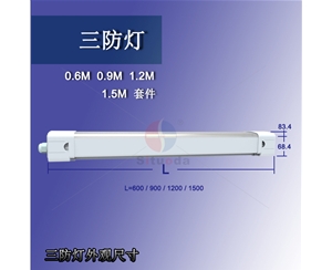 20W/0.6m square tri-proof light